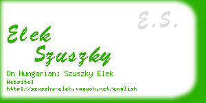 elek szuszky business card